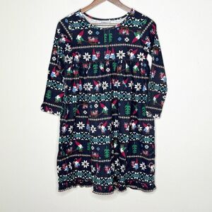 Hanna Andersson Gnome Holiday Ruffle Flannel Nightgown Christmas - Kids EU 150 /